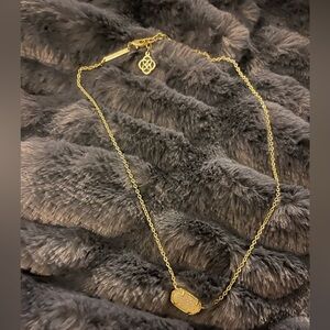 Kendra Scott Elisa Pendant Necklace Gold Tone Druzy Stone